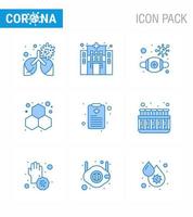 9 Blue Coronavirus disease and prevention vector icon patient chart science mask laboratory chemistry viral coronavirus 2019nov disease Vector Design Elements