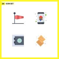 4 Creative Icons Modern Signs and Symbols of air smart house speed home automation protect Editable Vector Design Elements