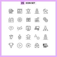 Modern Set of 25 Lines Pictograph of hand protection website private salon Editable Vector Design Elements