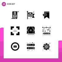 9 Universal Solid Glyphs Set for Web and Mobile Applications film cinema tag audience arrow Editable Vector Design Elements