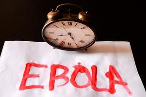 Ebola written on paper photo