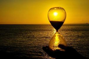 Sunset hourglass view photo