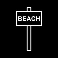 Beach Sign Vector Icon