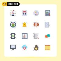 16 Creative Icons Modern Signs and Symbols of prize award wellness calculator processor Editable Pack of Creative Vector Design Elements