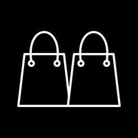 icono de vector de bolsas de compras únicas