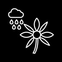 Flower with rain Vector Icon