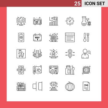 25 Creative Icons Modern Signs and Symbols of potion timer business setting vision Editable Vector Design Elements