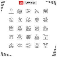 25 Creative Icons Modern Signs and Symbols of fan computer farming drug injection Editable Vector Design Elements