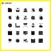 25 iconos creativos signos y símbolos modernos de navegación direccional seguro brújula búho elementos de diseño vectorial editables vector