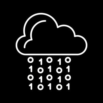 icono de vector de codificación de nube