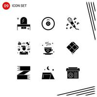 Universal Icon Symbols Group of 9 Modern Solid Glyphs of dad manager audio consultant person Editable Vector Design Elements