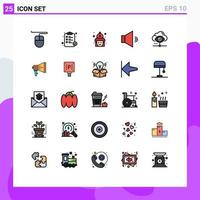 Set of 25 Modern UI Icons Symbols Signs for cloud vision fireman eye speaker Editable Vector Design Elements