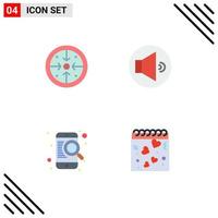 User Interface Pack of 4 Basic Flat Icons of stages mobile operation speaker online Editable Vector Design Elements