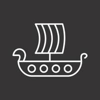 icono de vector de barco vikingo