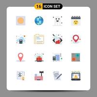 conjunto de 16 iconos de interfaz de usuario modernos signos de símbolos para calcular copia de contabilidad calendario de cráneo paquete editable de elementos de diseño de vectores creativos