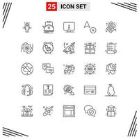 Universal Icon Symbols Group of 25 Modern Lines of cursor add camping monitor desktop Editable Vector Design Elements