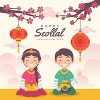 Seollal Korean New Year Concept vector