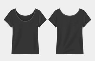 Realistic Black Rounded T-Shirt Mock Up vector