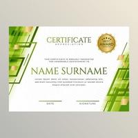 Gradient Golden Green Certificate Template vector