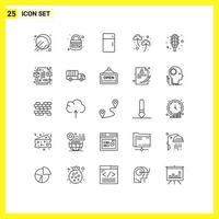 User Interface Pack of 25 Basic Lines of signal irish appliances ireland household Editable Vector Design Elements