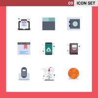 9 Thematic Vector Flat Colors and Editable Symbols of book google protect drive website Editable Vector Design Elements