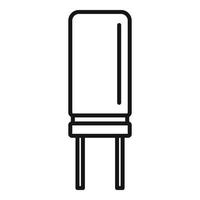 Ceramic capacitor icon outline vector. Component circuit vector