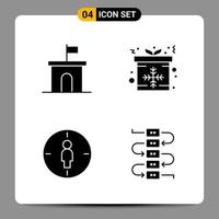 4 Black Icon Pack Glyph Symbols Signs for Responsive designs on white background 4 Icons Set vector