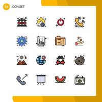 16 Creative Icons Modern Signs and Symbols of tool gear on cog helpdesk Editable Creative Vector Design Elements