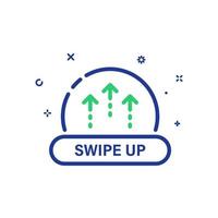 Move Arrow Next Button in Internet Social App Line Icon. Swipe Up Linear Pictogram. Drag Element Scroll Continue in Mobile Application Outline Symbol. Editable Stroke. Isolated Vector Illustration.