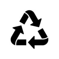 Ecology Reuse Triangle Arrow Silhouette Symbol. Organic Recycle Symbol Environmental Conservation Glyph Pictogram. Bio Recycling Natural Sign. Organic Waste Icon. Isolated Vector Illustration.