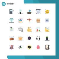 25 Thematic Vector Flat Colors and Editable Symbols of money currency desk coin web Editable Vector Design Elements