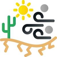 icono lleno de clima del desierto vector