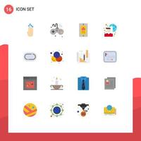 Modern Set of 16 Flat Colors and symbols such as network internet connectivity things internet weather Editable Pack of Creative Vector Design Elements