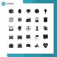 Universal Icon Symbols Group of 25 Modern Solid Glyphs of mark up business arrow patterson Editable Vector Design Elements