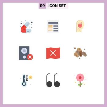 Editable Vector Line Pack of 9 Simple Flat Colors of remove gadget lock devices user Editable Vector Design Elements