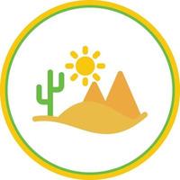 icono lleno de paisaje desértico vector