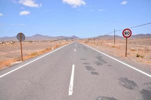 Road view by the desert photo