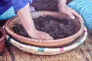 Argan oil extraction photo