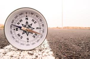 Compass on road photo