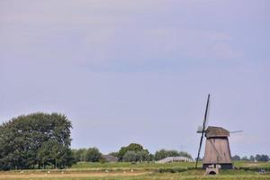 Windmill landscape view photo