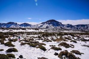 Snowy mountain landscape photo