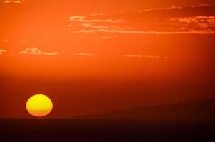 Sunset over the ocean photo