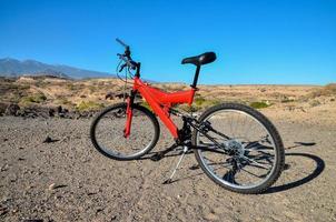 Red bicycle view photo