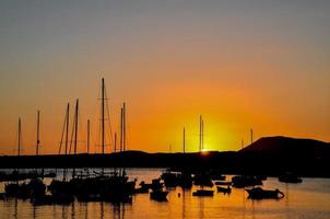 Sunset and silhouettes photo