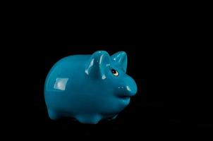 Blue piggy bank photo