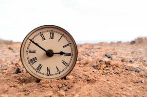 Clock on desert photo