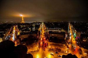 View of Paris at night, France, circa August 2022 photo