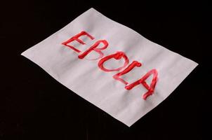 Ebola written on paper photo