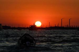 Sunset over Venezia, Italy photo