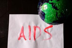 Aids written on paper photo